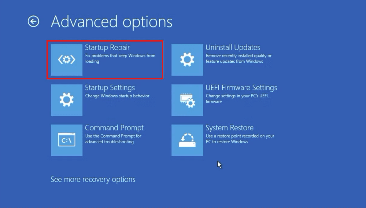 Windows Startup Repair Tool